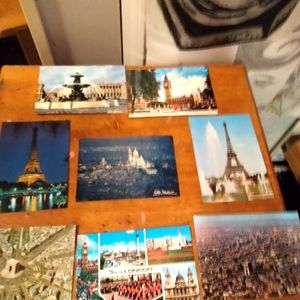 Lot of 8 NOS vintage France themed postcards from late 70s early 80s